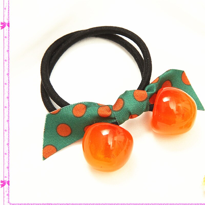 Coletero de cuerda a la para mujer, gomas elásticas para el pelo de hermosa cereza, con lazo, accesorios para el cabello
