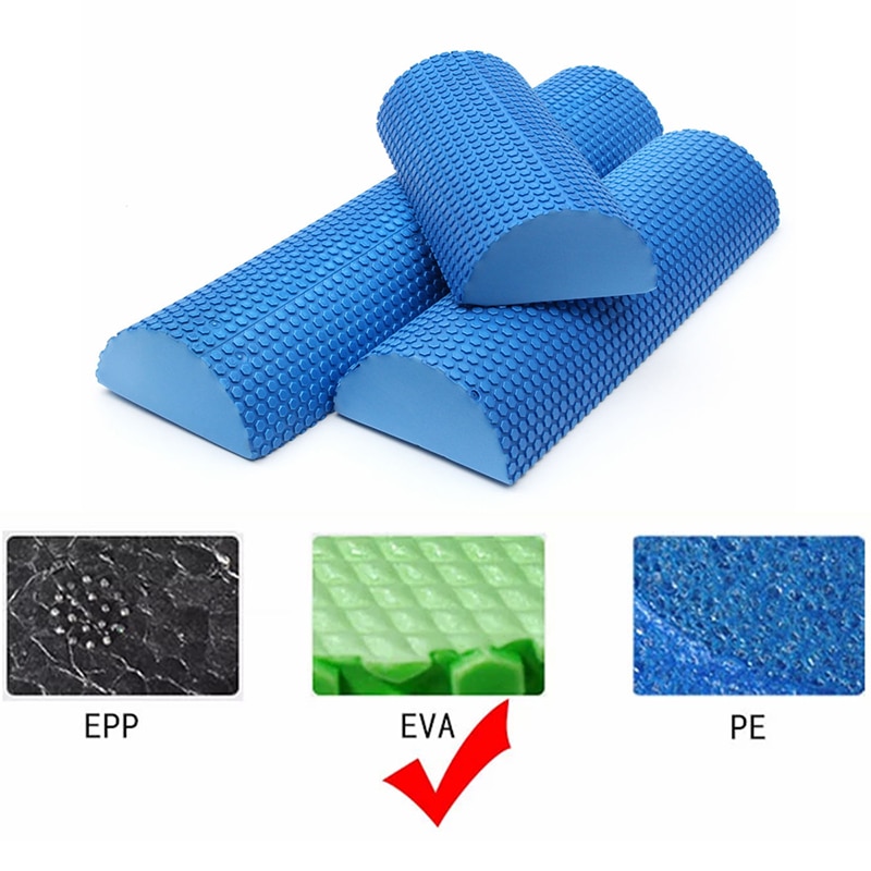 Blue Yoga Blokken Eva Foam Yoga Roller Pilates Fitness Half Ronde Foam Roller Met Massage Floating Point 30cm 45 Cm 60 Cm