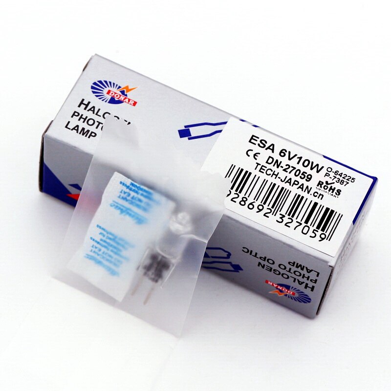 Donar dn -27059 6v 10w esa fhd 64225 7387 6 v 10w g4 fotooptisk halogenlampa nikon olympus zeiss mikroskop mikrofilm lampa