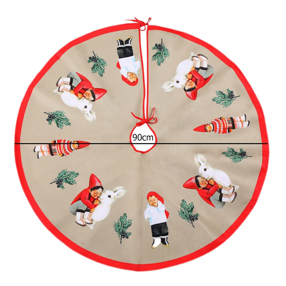 1Pc Witte Kerstboom Rok Pluche Faux Fur Tapijt Xmas Floor Mat Ornamenten Vrolijk Kerstfeest Nieuwjaar Kerstboom decoratie: 90CM 04