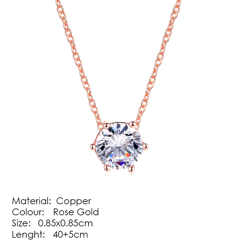 ZHOUYANG Necklaces & Pendants Jewelry For Women Silver Color Rose Gold Chain Jewellery Heart Necklace Cubic Zirconia N388