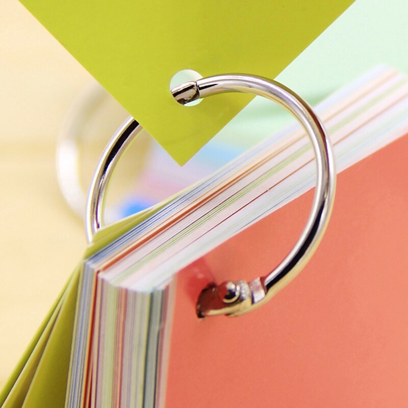 10pcs Metal Binder Ring Loose Leaf Book Binder Hoop Ring Multifunctional Keychain Circle Book Binder Hoop Office Binding Supply