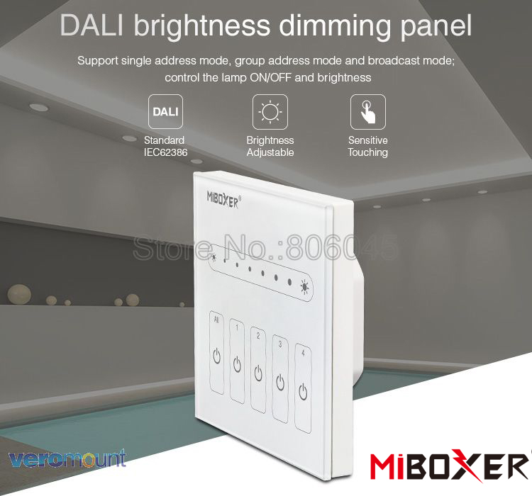 MiBOXER DALI 86 Touch Panel Drightness Dimming Smart LED Dimmer Controller DP1 for LED Strip