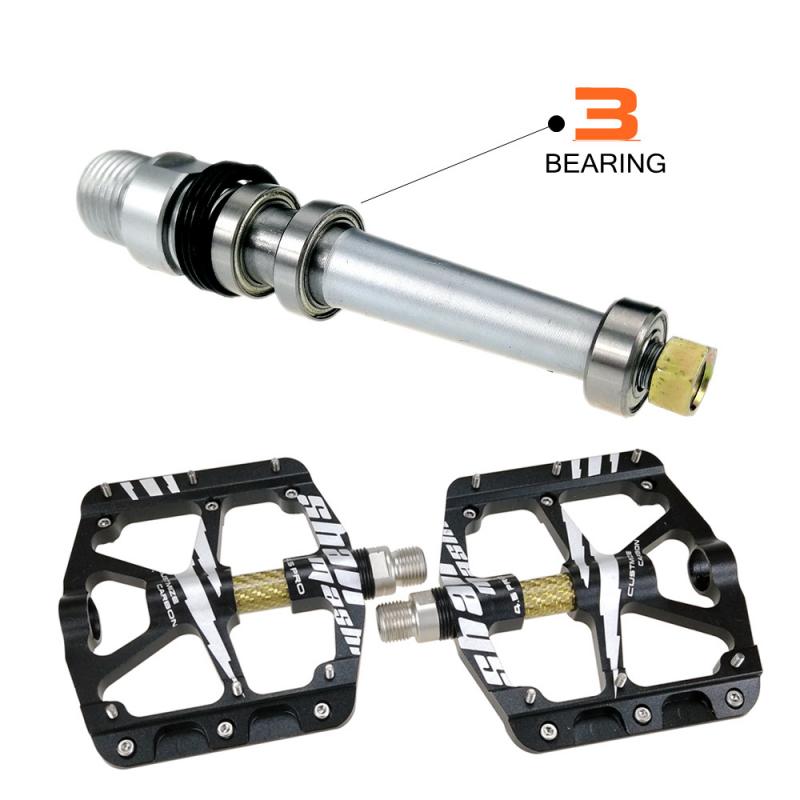 SHANMASHI 3 Bearing Bicycle Flat Pedals Chromium Molybdenum Steel Axis MTB Road Cycling Bike Pedals Carbon Sealed