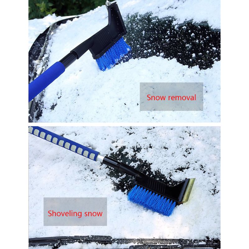 Pala de nieve para coche, raspador de hielo para vehículo, cepillo retráctil para quitar ventanas