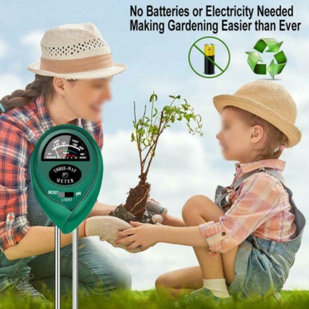 3 In 1 Soil Ph Meter Soil Tester PH Moisture Meter Temperature Sunlight Intensity Measurement Meter Kit For Garden Plant Testing