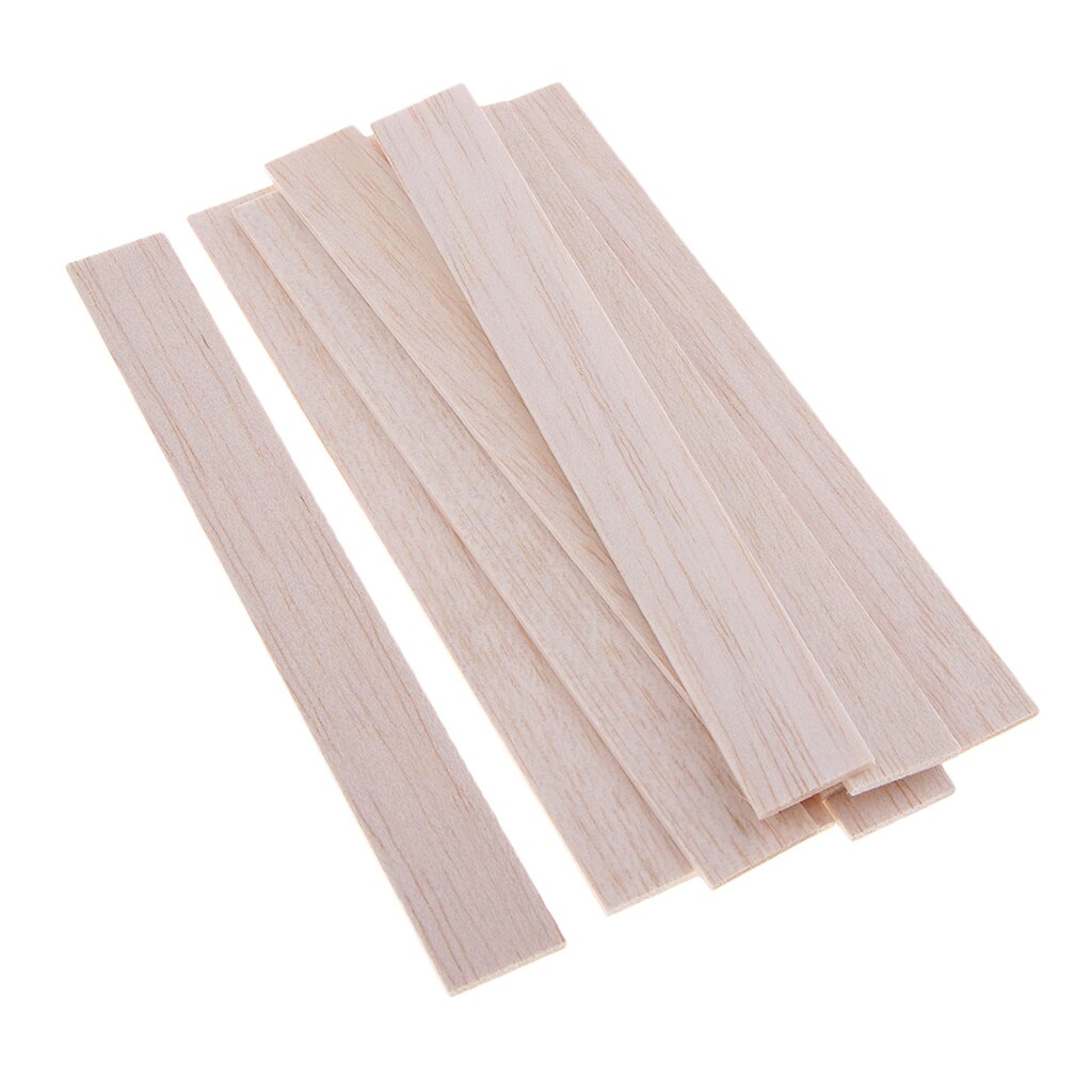 Balsa Wood Unfinished Hardwood Sticks Dowel DIY Model Woodcraft Strips Craft DIY Woodworking Supplies: 10 Pieces 150mm