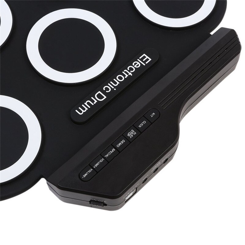 Batteria elettronica Digital USB 7 Pad Roll up Drum Set Kit batteria elettrica in Silicone con percussione pedale bacchetta