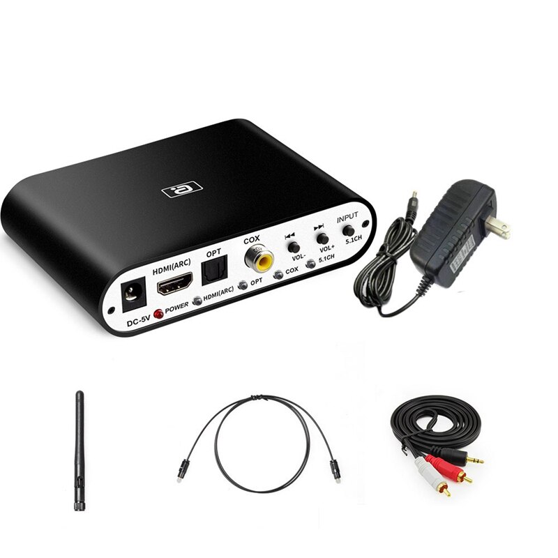 DA615H 5.1CH Audio Decoder Bluetooth 5.0 Receiver DAC Wireless Audio Adapter Optical Coaxial U Play ARC DAC DTS: US