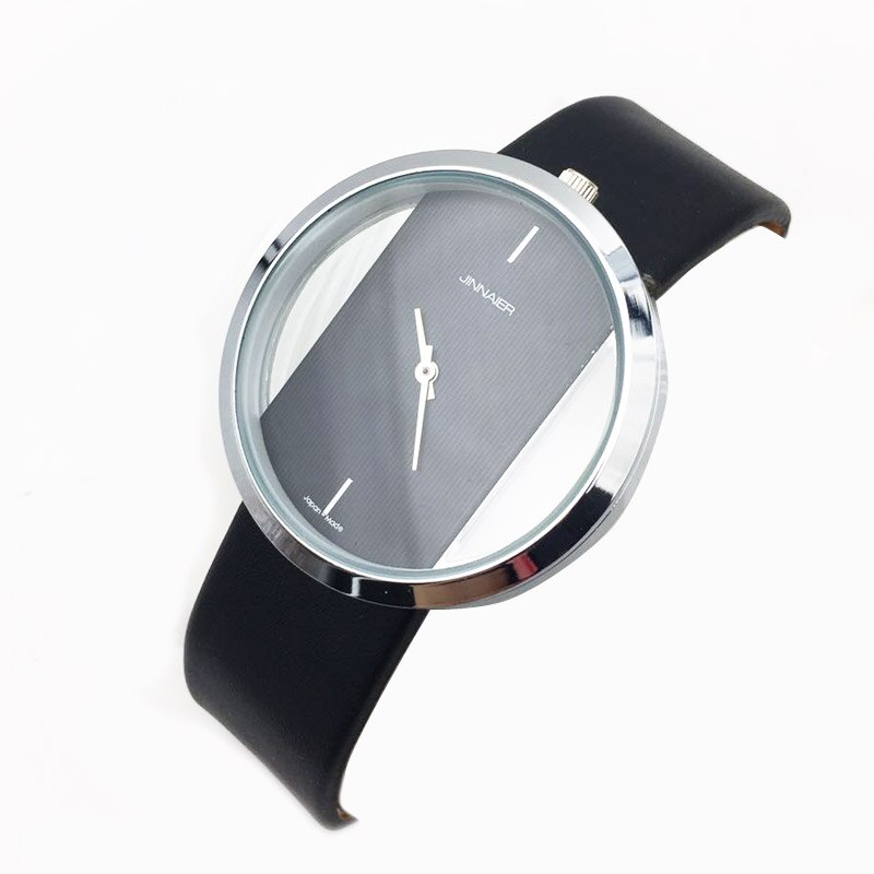 Ur kvinder luksus quartz simple armbåndsure til kvinder dame afslappet læderrem hult ur kvinde pige