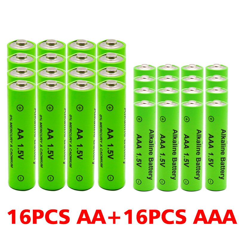AA+AAA 100% 1.5V Rechargeable AA Battery AAA Alkaline 2100-3000mah For Torch Toys Clock MP3 Player Replace Battery: 16AA-16AAA