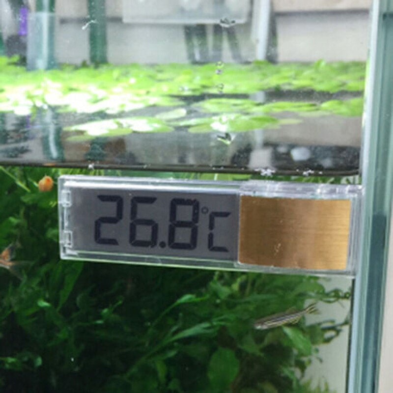 Plast metal 3d digital elektronisk akvarie termometer akvarium temp meter guld sølv