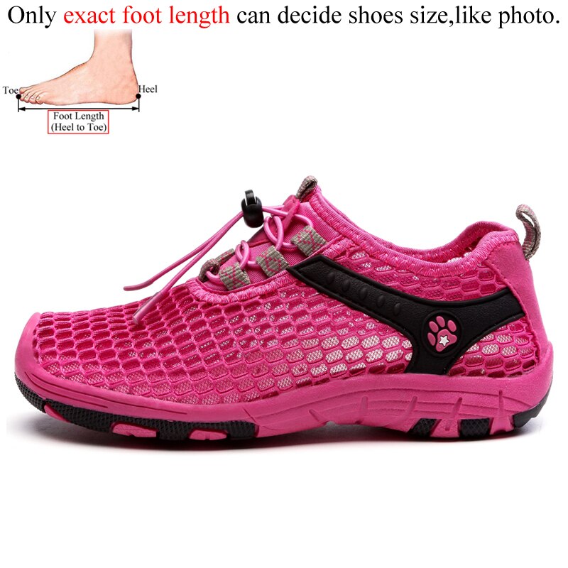 Letnie damskie oddychające odkryte buty z siatki do chodzenia w wodzie kobieta brodząc brodząc w górę trampki wodne Aquashoes: Rose / China 36