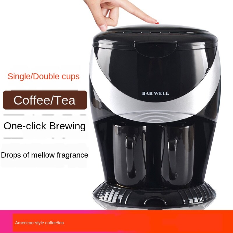 American Coffee Maker Household Small Automatic All-in-One Steam Drip Mini Coffee Machine Electric Single and Double Cups
