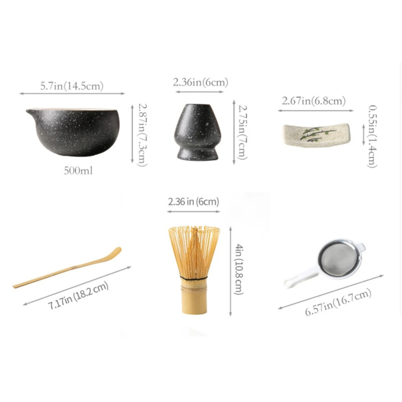 Kit Matcha service à thé, fouet et bol avec bec et cuillère à mesurer, support de fouet en céramique, outils de préparation du thé Matcha japonais