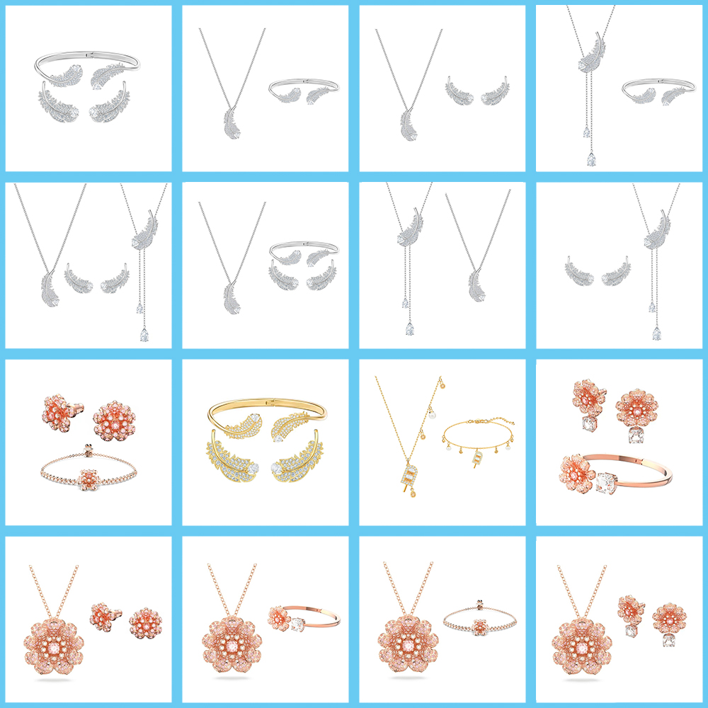 Magnifique ensemble de bijoux en plumes, fleurs et pierres précieuses avec boîte gratuite, lancement haut de gamme, très approprié comme pour votre petite amie