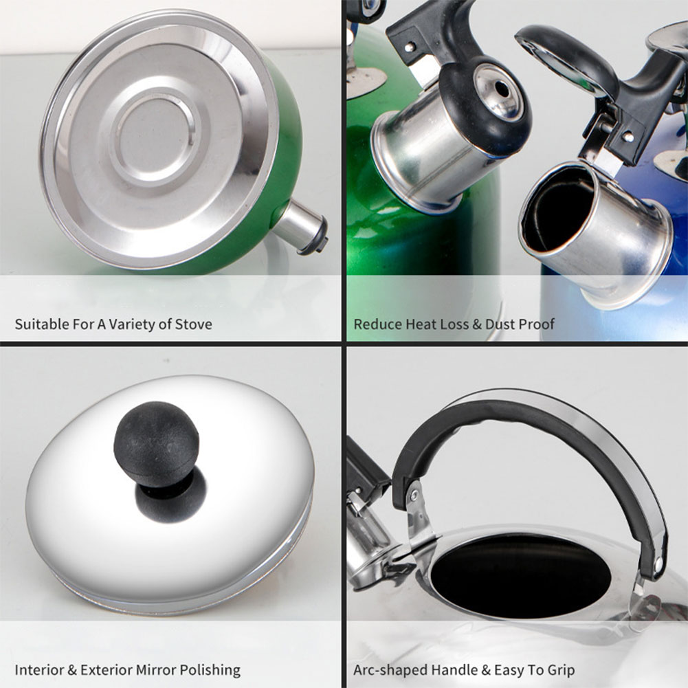 3l visslande tekokare i rostfritt stål, vattenkokare, värmebeständig vattenkokare, campinggryta för induktionsspis, gasspis