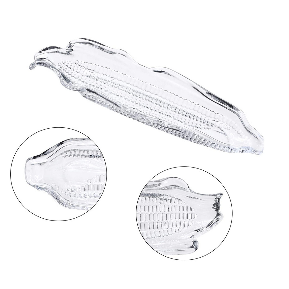 Bandeja de plástico transparente para barbacoa, utensilio familiar con aguja de maíz, para: Corn pan 1Pcs