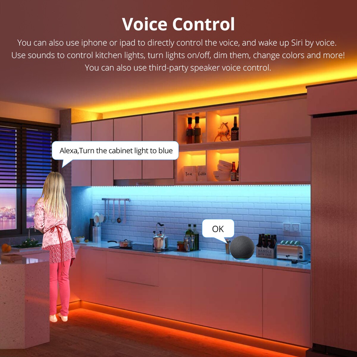 Homekit fita de luz led rgb wi-fi siri, controle por voz, fita neon, decoração de sala, funciona com alexa, google, apple home kit