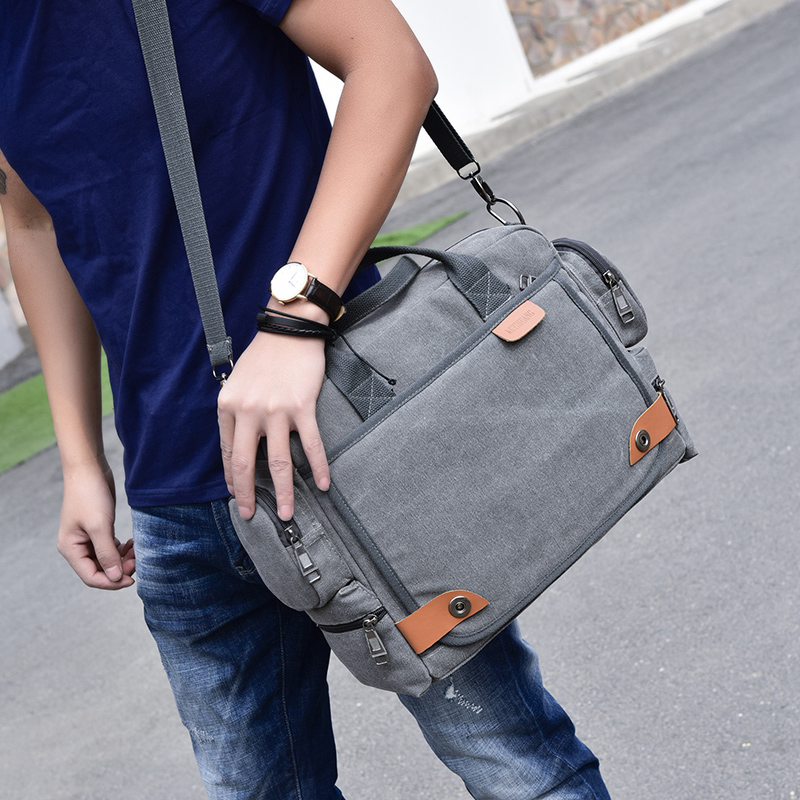 Neue Männer Umhängetasche Männlichen Leinwand Schulter Bote Taschen Mann Handtaschen für Reise lässig Große Schulranzen Grau khaki