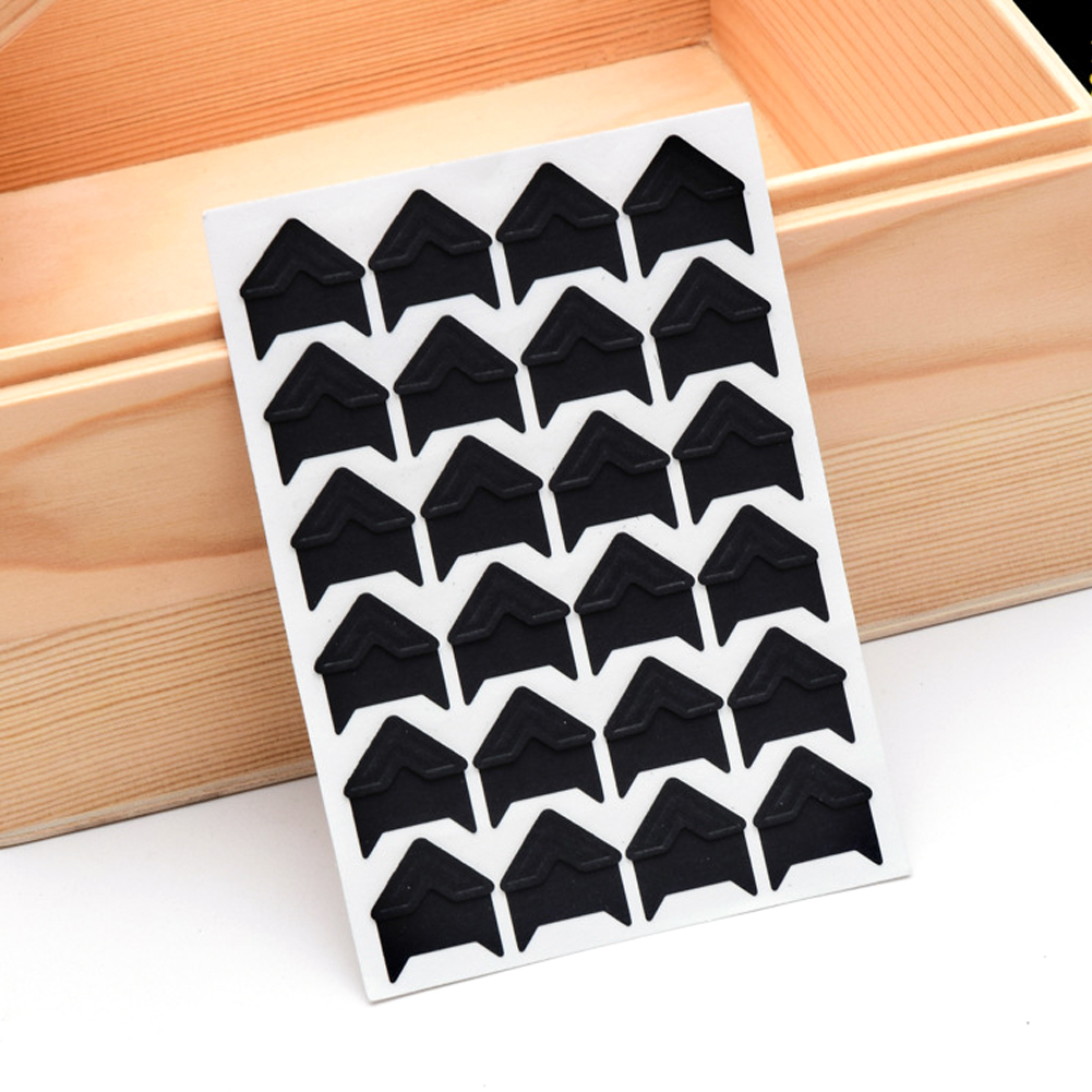 5 feuilles d&#39;autocollants coins de Photo, papier auto-adhésif, pour montage de Photo, pour Scrapbooking, Album: Black