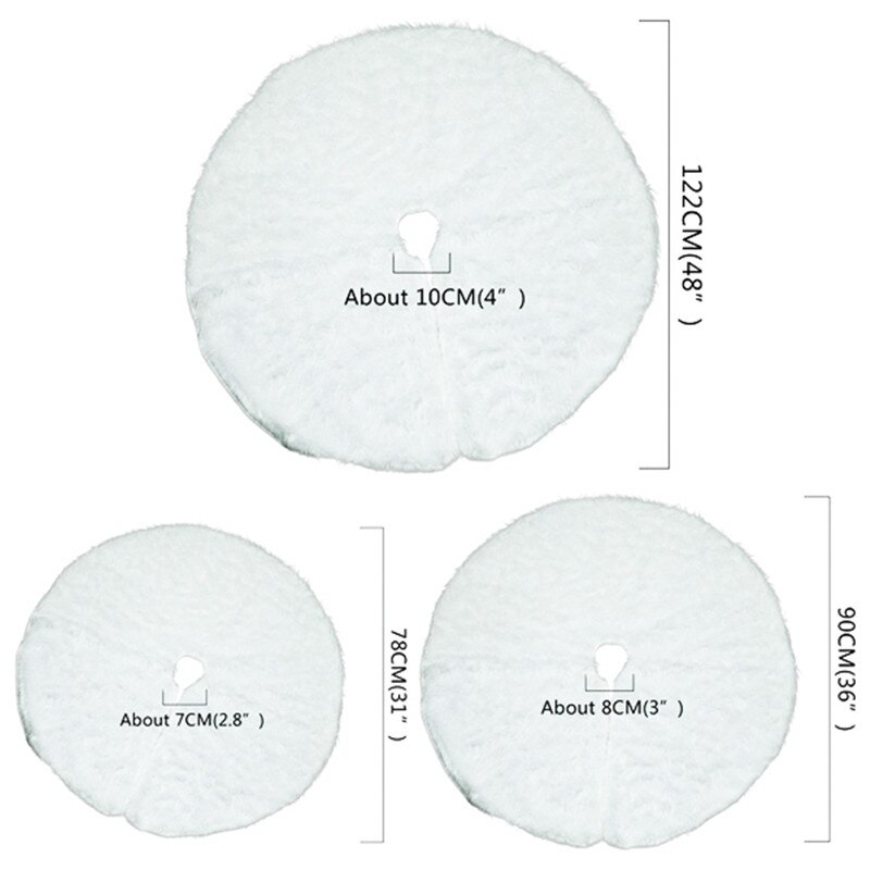 78cm 90cm 122cm julgran plysch kjol snöig vit lyx fuskpäls julgransmatta för dekoration