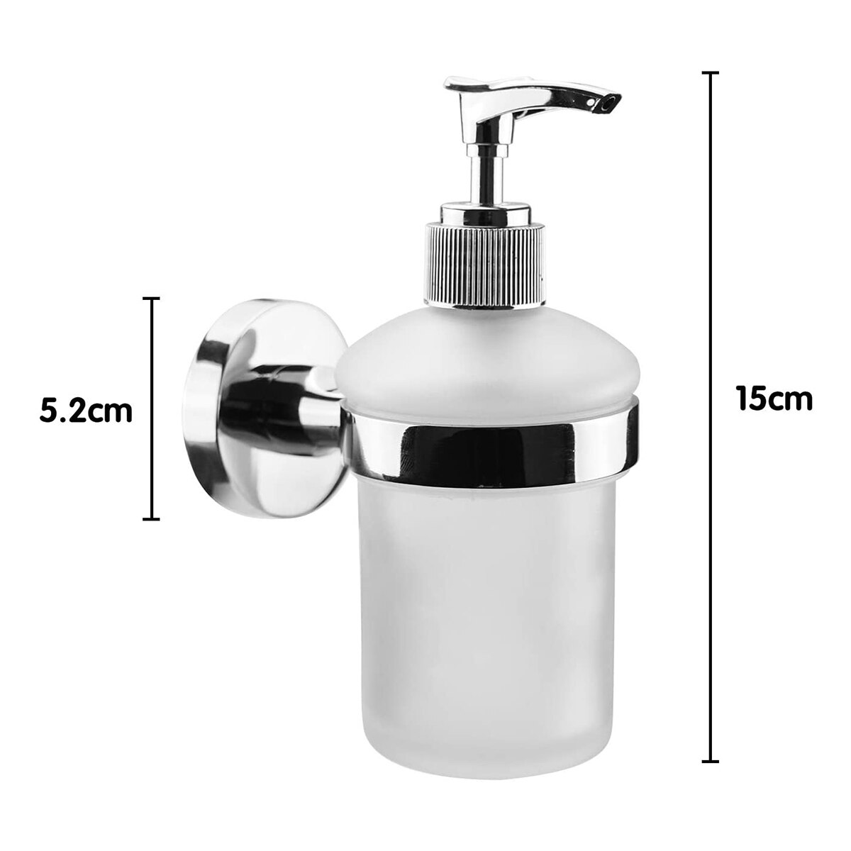Bathroom Chrome Frosted Glass Soap Dispenser Wall Mounted Stylish Modern Hotel Concealed Fixing Frosted Glass Zinc Alloy And ABS