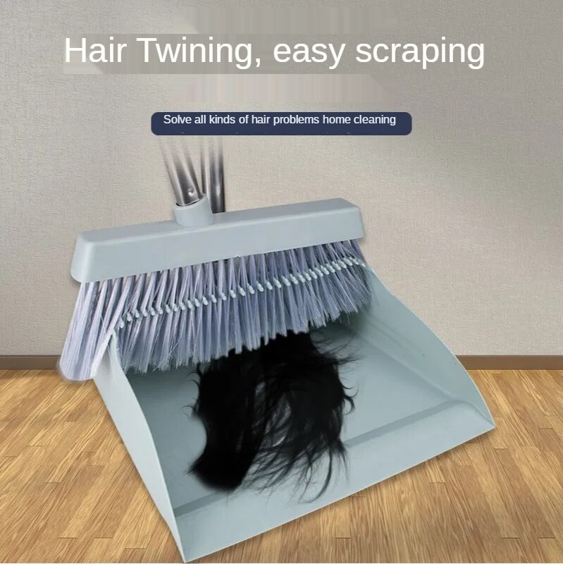 Windproof Broom & Dustpan With Broomstick Cleaning Brush Long Comb Teeth Floor cleaning Broom and Dustpan Litter Picker