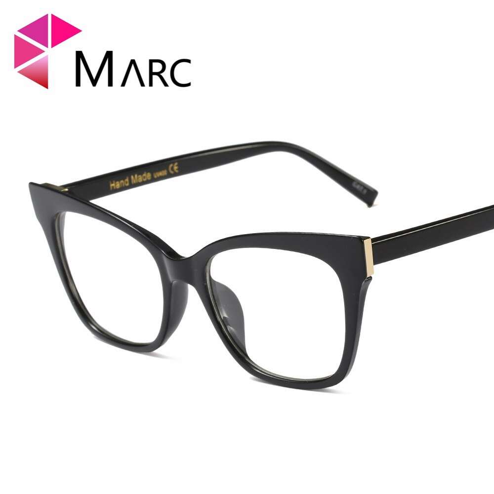 MARC WOMEN Optical Black Leopard print Plain glass spectacles Resin Red White Plastic Cat eye 97564