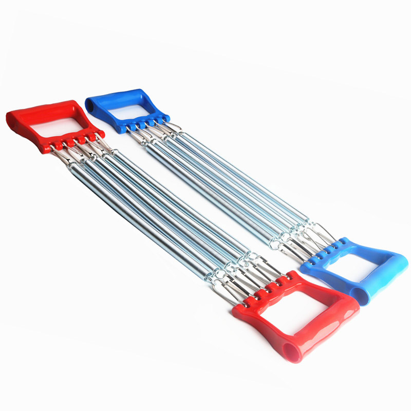 Chest Arm Expander Plastic Handle Hand Gripper Arm Pull Bar Weight Exerciser with 5 Springs &T8
