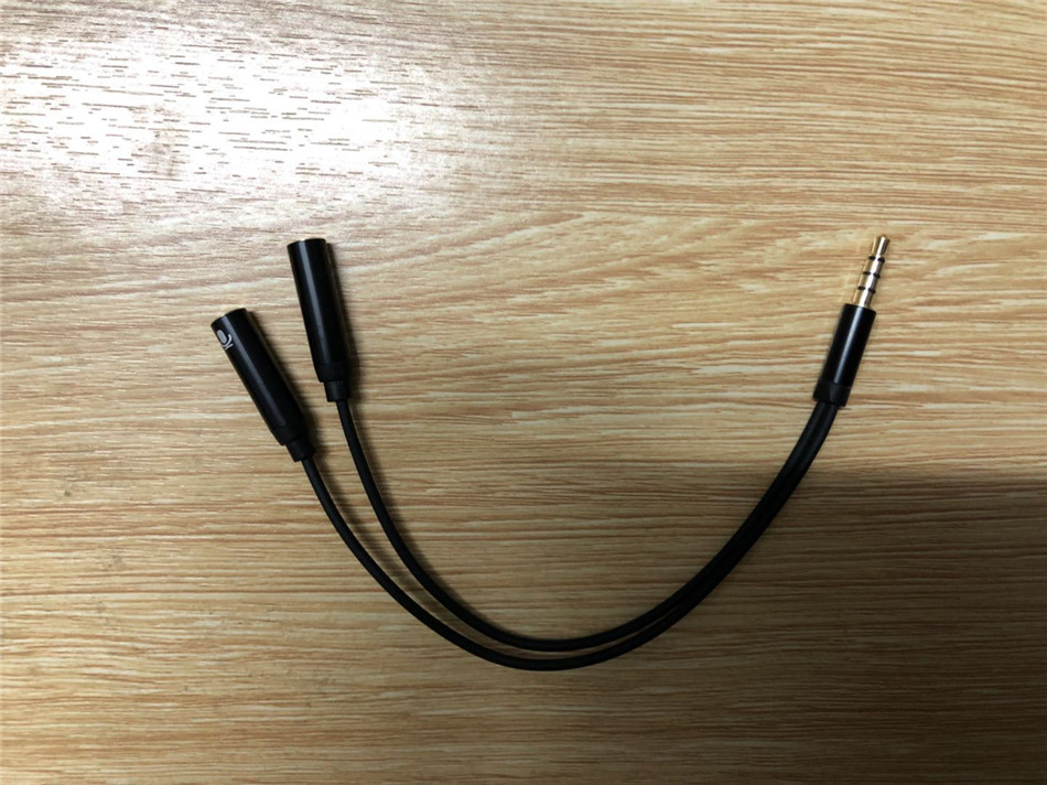 3.5mm revers Lavalier micro casque séparateur adaptateur 2 Microphones en 1 câble 4 pôles mâle à double femelle casque Microphone
