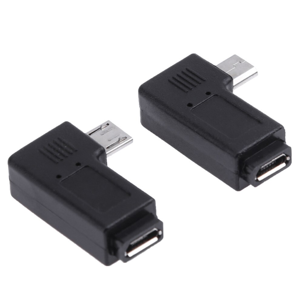 2 Stuks 90 Graden Haakse Micro Usb Female Naar Micro Usb Male Adapter Connector L Vormige Micro Usb Male aan Vrouwelijke Converter