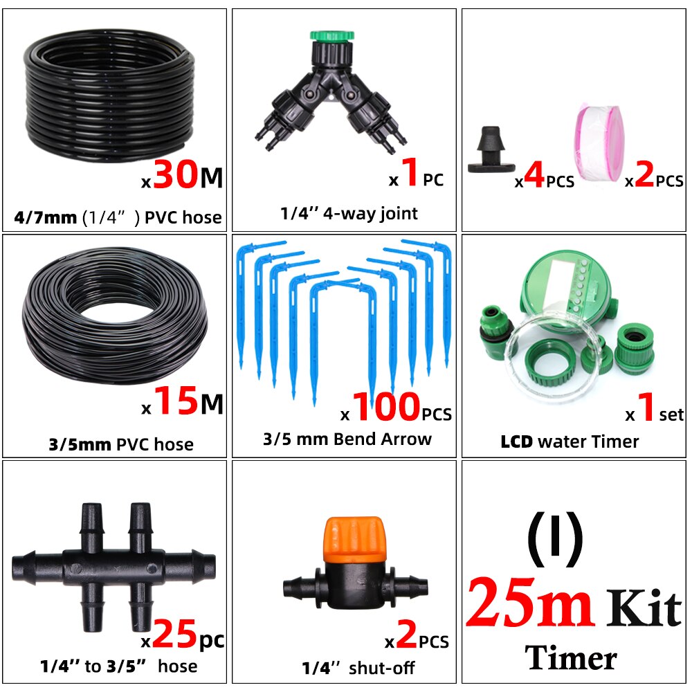Tuin Automatische Druppelsysteem Kit 4/7-3/5 Mm 4-Manier Automatische Druipen Pijl Connector Geschikt Voor Plant watering: K