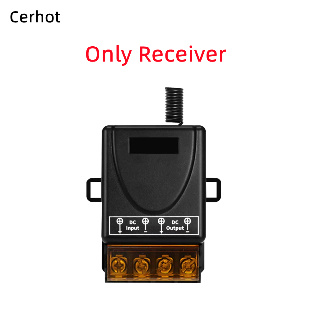 Cerhot interrupteur sans fil télécommande 30A 12V 24V 48V 72V voiture moto Circuit Modification équipement lumières interrupteur pompe à eau: Bleu