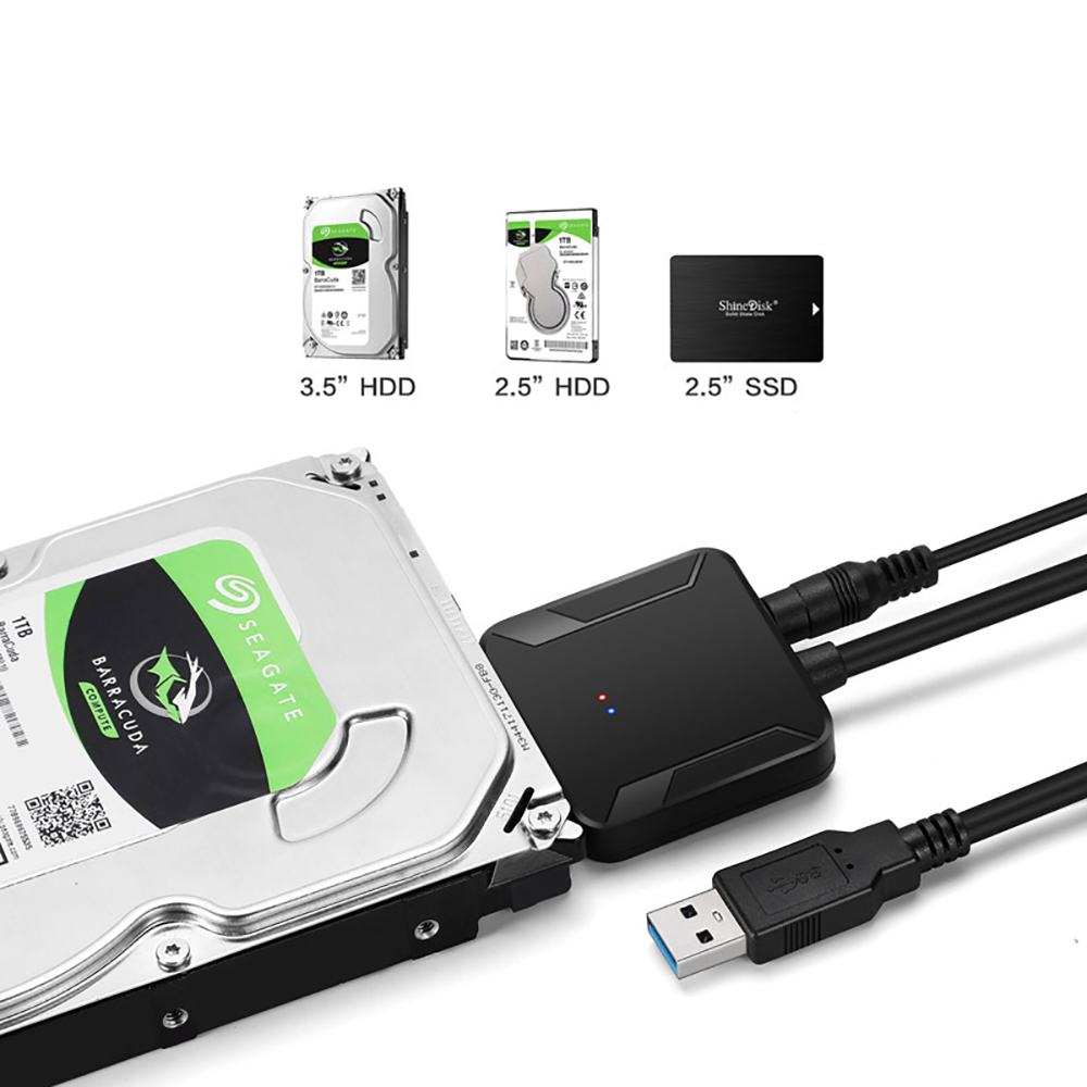 SATA til USB 3.0 Adapter - Kabel op til 6 Gbps til 2.5"/3.5" Ekstern SSD HDD SATA3