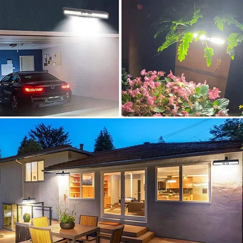 Opklikbare, op zonne-energie werkende bewegingssensorlampen voor buiten, waterdicht, op zonne-energie werkende hekverlichting voor buiten met 36 led's, draagbare, op zonne-energie werkende beveiligingslamp