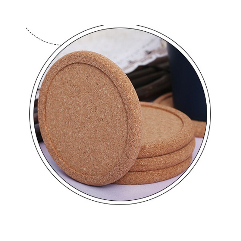 2 stk runde korkunderlag sett kaffekopp matte drikke te pute placemats varmeisolering gryteholder saken til bordmatter dekor