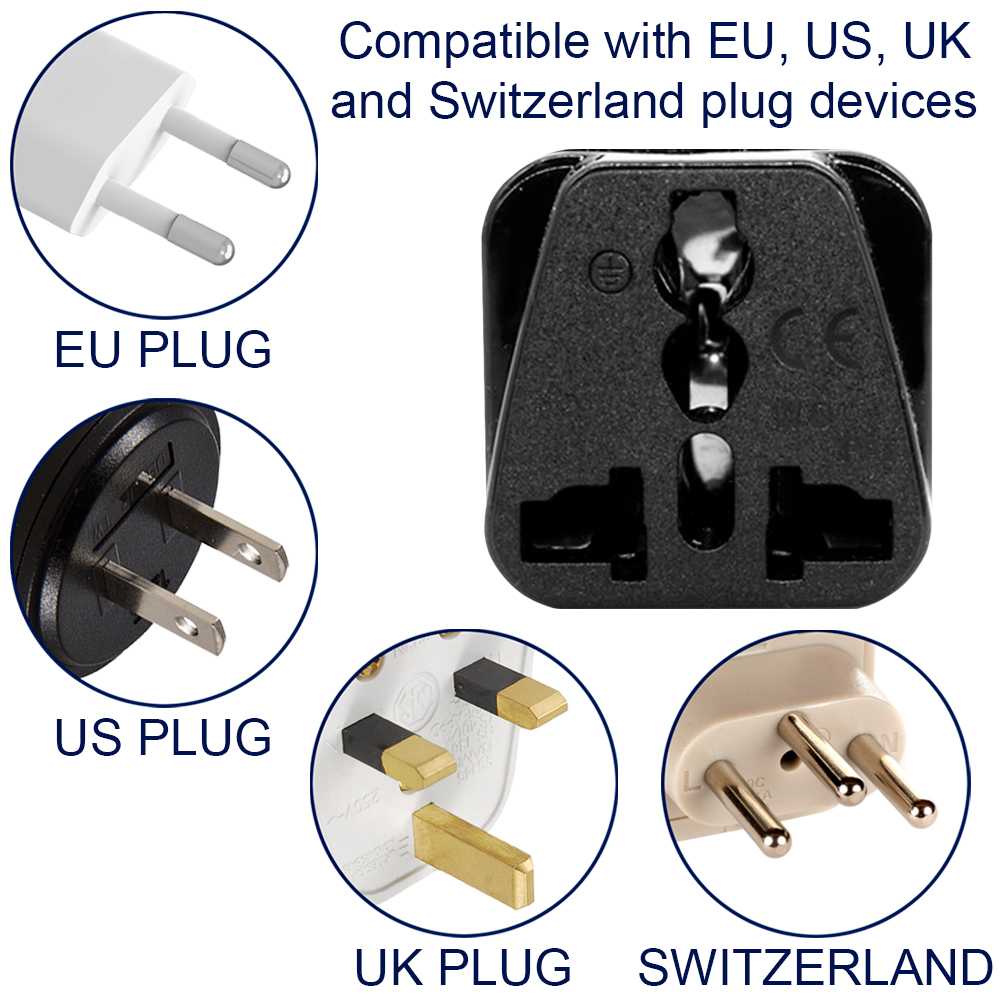 Universal Reisestecker Adapter UK AU US USA zu 3 Pin Typ L Italien Italienisch Netzstecker Reiseadapter Konverter Weiß