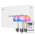 Smart Bulb 9W WiFi LED Light Lamp Corlorful Changing Magic RGB + White Dimmable Timer Function Work with Magic home Pro: 3pc