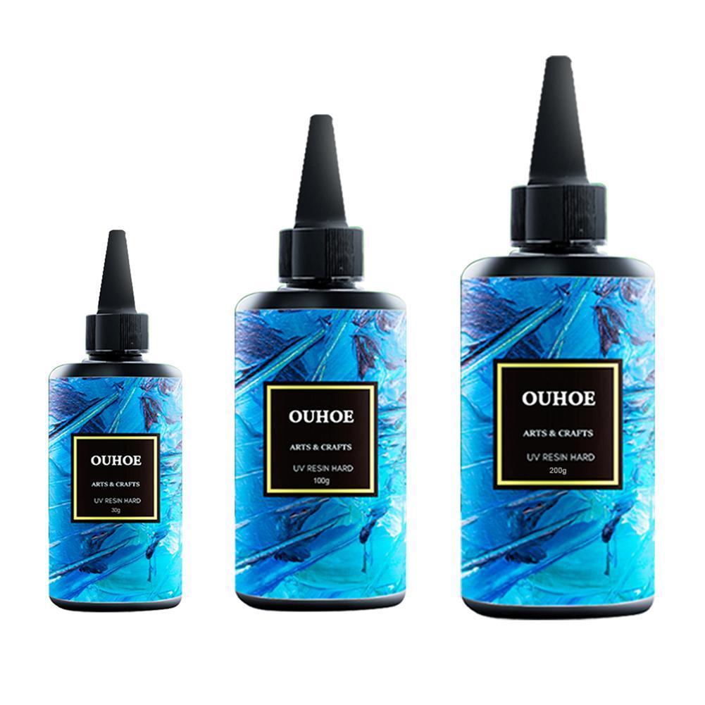 Diy resina molde cura cola de plástico duro ultravioleta fazendo cura resina tecido cola uv artesanato jóias resina f7a6