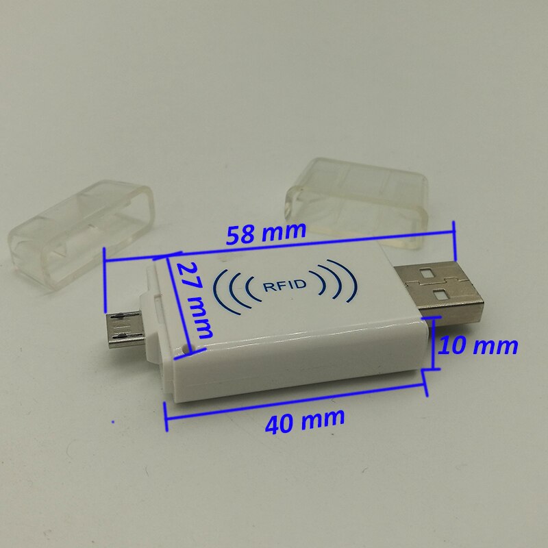 Double USB Rfid Card Reader for Android window system mini size Micro USB 125khz Rfid Reader