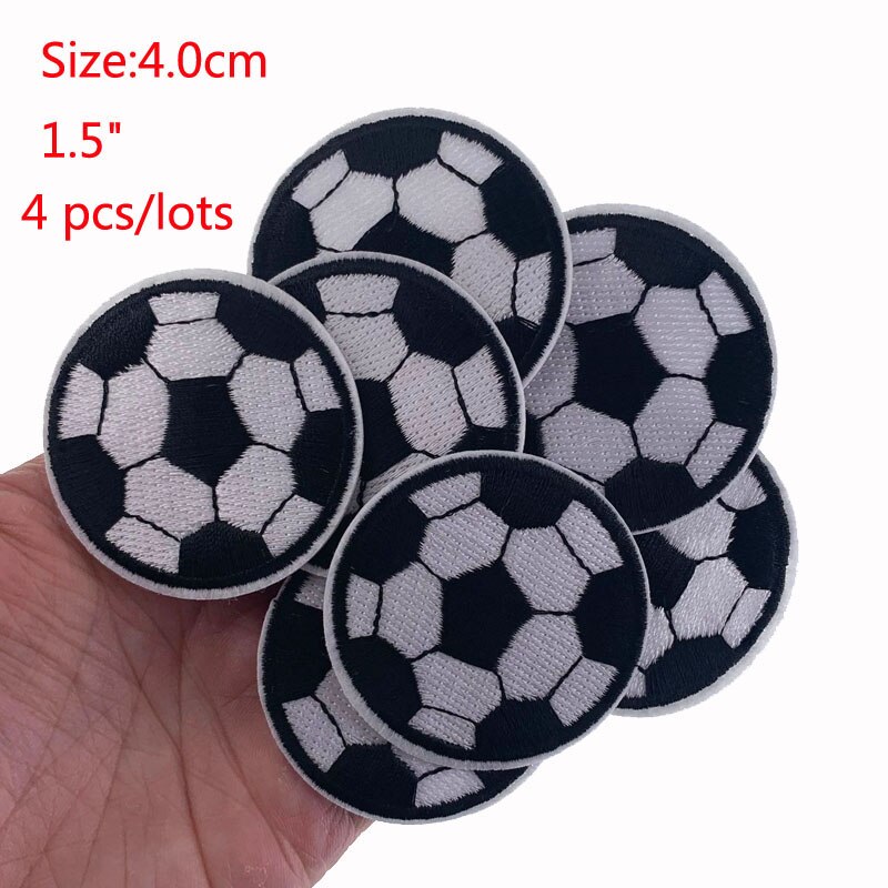 3/4/5cm fodbold mønster broderi patches hotfix motiv applikationer stryge patches badge klistermærker til tøj tilbehør: 4.0cm
