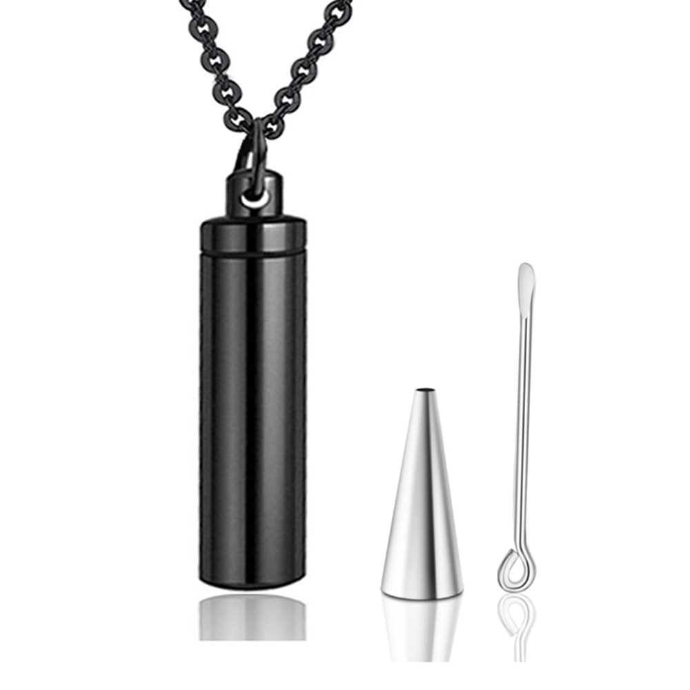 3 Colors Stainless Steel Holder Cylinder Ashes Urn Pendant Cremation Memorial Keepsake Necklace Jewelry