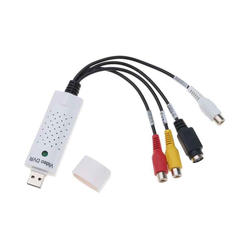 Kebidumei usb 2.0 to rca kabel adapter konverter audio video capture kort adapter pc kabler til tv dvd vhs capture device 630: Hvid