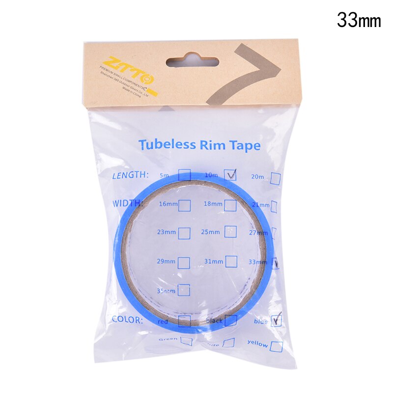 1Pc Nopp Speciale Lijm Fiets Tubeless Velg Tapes 10M Racefiets Velg Tape Strips Mountainbike Wiel Breedte 16-35Mm: 33MM