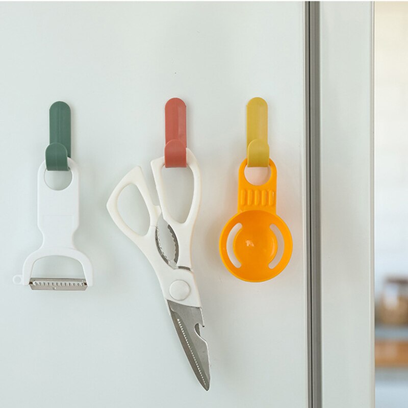 4pcs/set Adhesive Wall Hangers Home Decor Plastic Door Hangers Self Towel Hooks Hat Racks Keys Hanger
