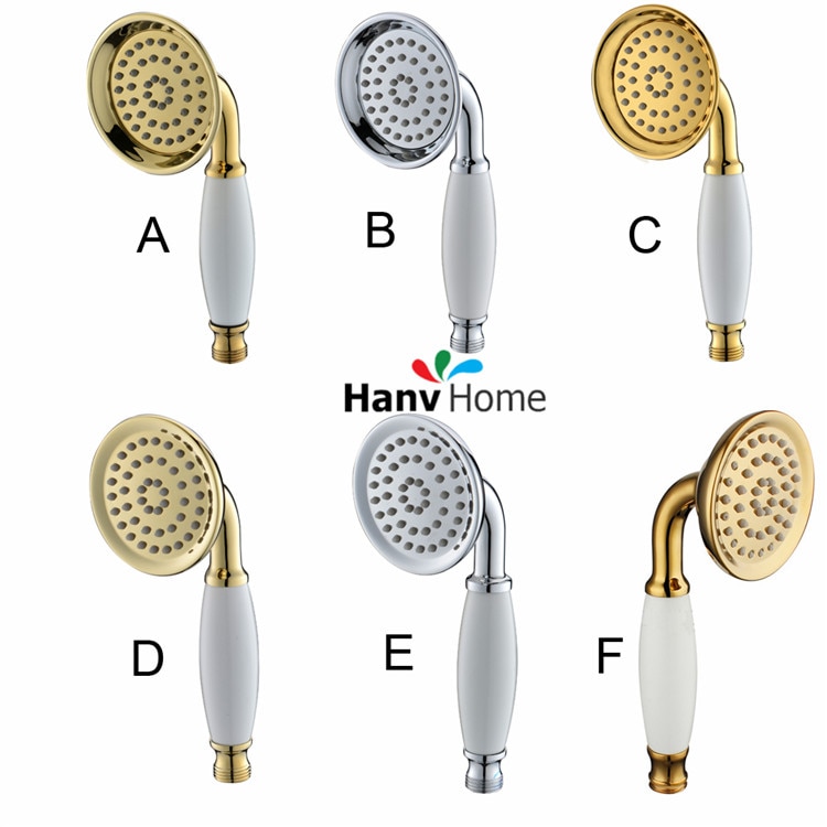 Six Types Brass & Ceramic Classical Telephone Hand Held Shower Head Bathroom replacement hand shower