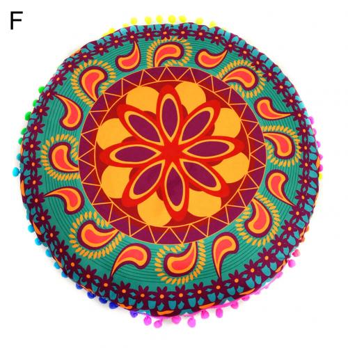 43cm rund bohemisk mandala golvkudde hemsoffa inredning nationell stil soffkudde bekväm kudde: F