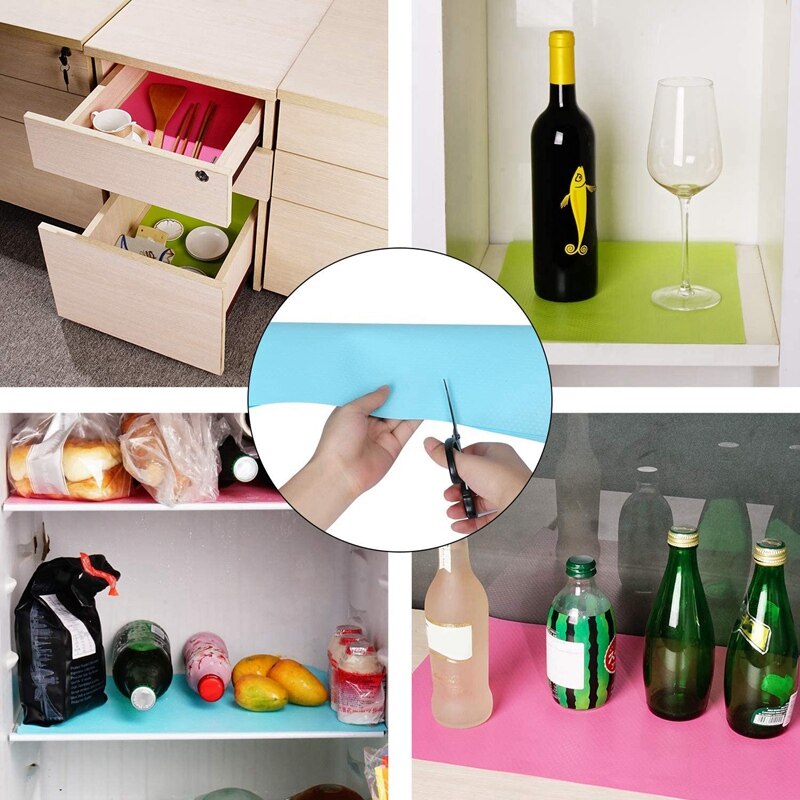 12 stk køleskabsunderlag køleskabsmåtter antifouling multifunktionel base til gør-det-selv skabsmåtte skomåtte bordmåtte skuffemåtte