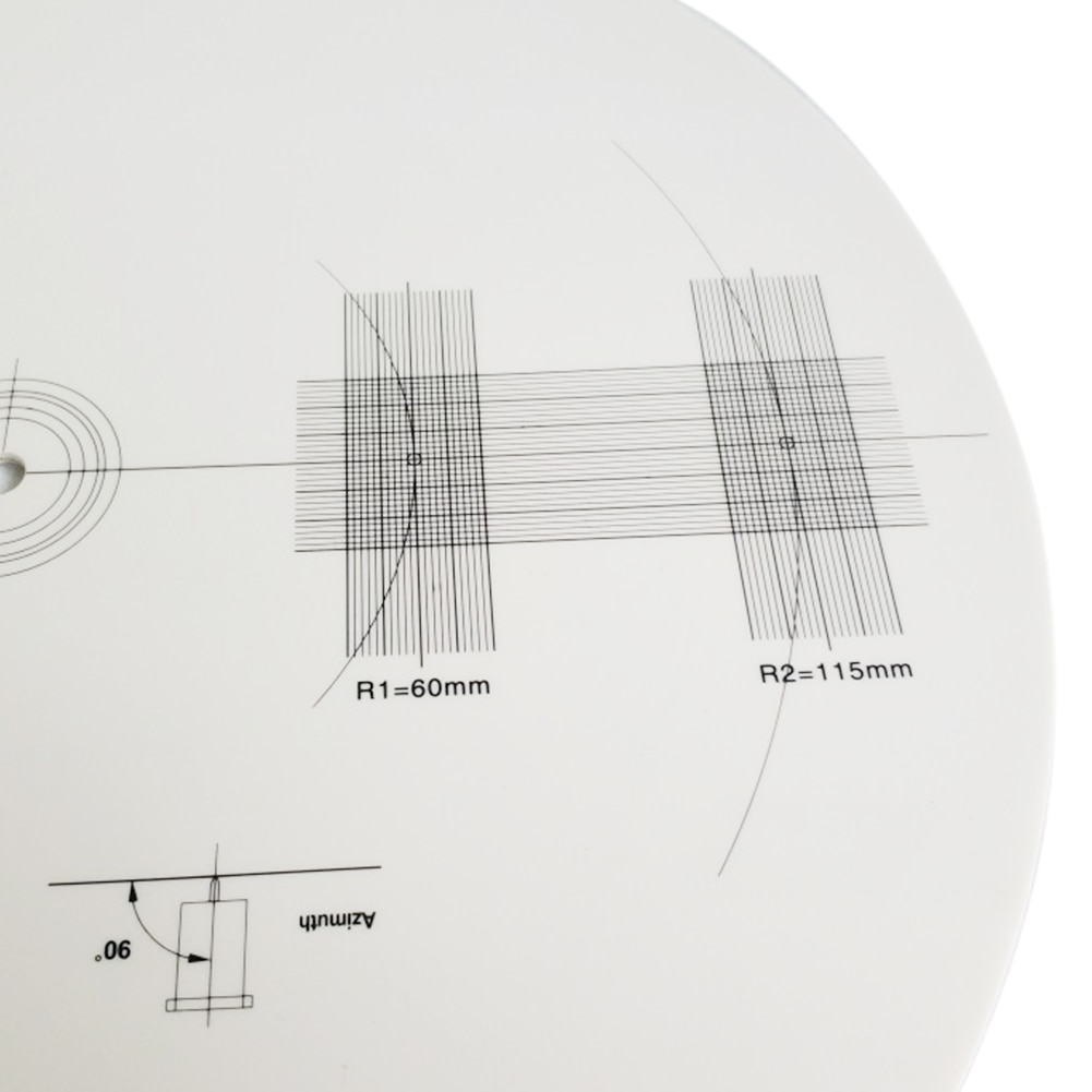 Turntable Speed Alignment Tool - White Round Acrylic Protractor for LP Vinyl Records